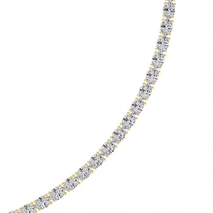 Oval (F/VS) Lab Grown Diamond Prong 14K Yellow Gold Classic Eternity Tennis Necklace