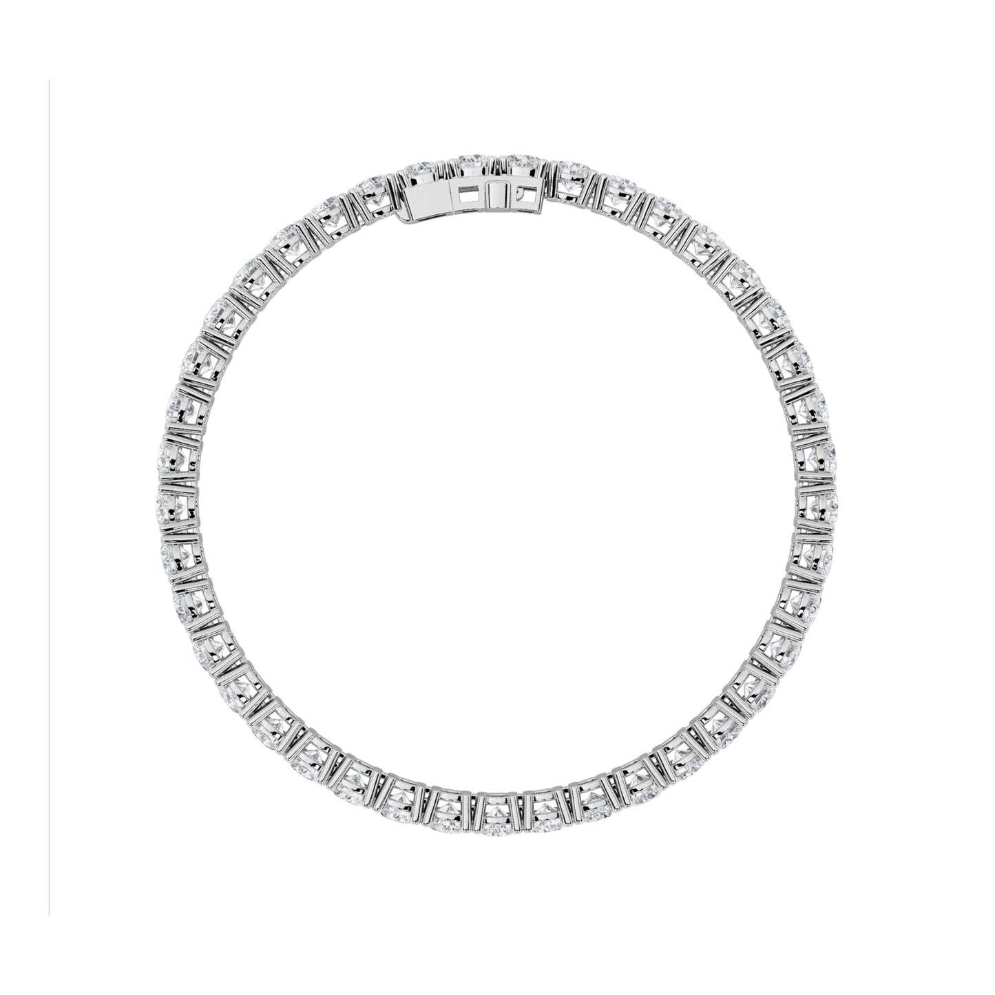 Round Shaped Lab Grown Diamond Tennis Bracelet in 14K Gold (F/VS)