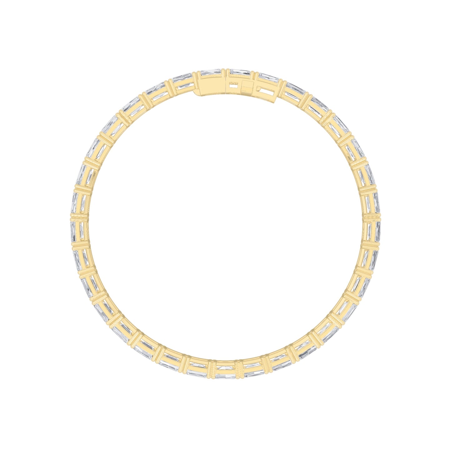 Emerald Shaped Lab Grown Diamond East & West Bracelet in 14K Gold (F/VS)