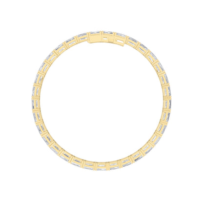 Emerald Shaped Lab Grown Diamond East & West Bracelet in 14K Gold (F/VS)