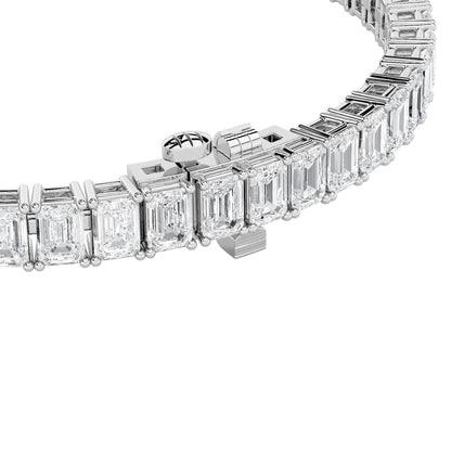 Emerald Shaped Lab Diamond (F/VS) Bracelet in 14K Gold
