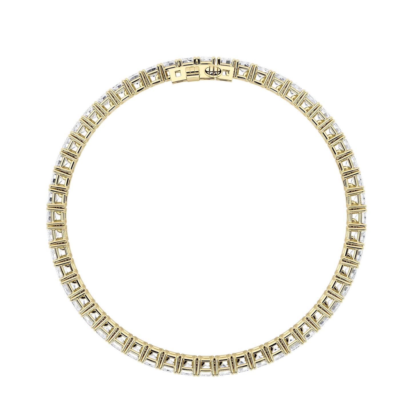 Emerald Shaped Lab Grown Diamond (F/VS) Bracelet in 14K Gold