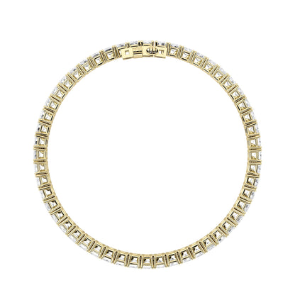 Emerald Shaped Lab Grown Diamond (F/VS) Bracelet in 14K Gold