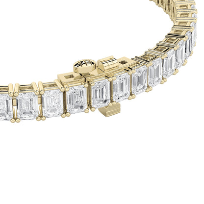 Emerald Shaped Lab Grown Diamond (F/VS) Bracelet in 14K Gold