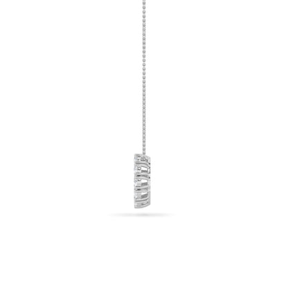 2.0 Ct Round (F/VS) Lab Grown Diamond Prong 14K White Gold Fancy Open Circle Pendant Necklace