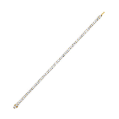 Oval (F/VS) Lab Grown Diamond Prong 14K Yellow Gold Classic Line Tennis Bracelet