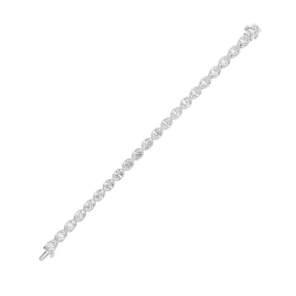 Oval Shaped Lab Grown Diamond (F/VS) East West Bezel Set Bracelet in 14K Gold