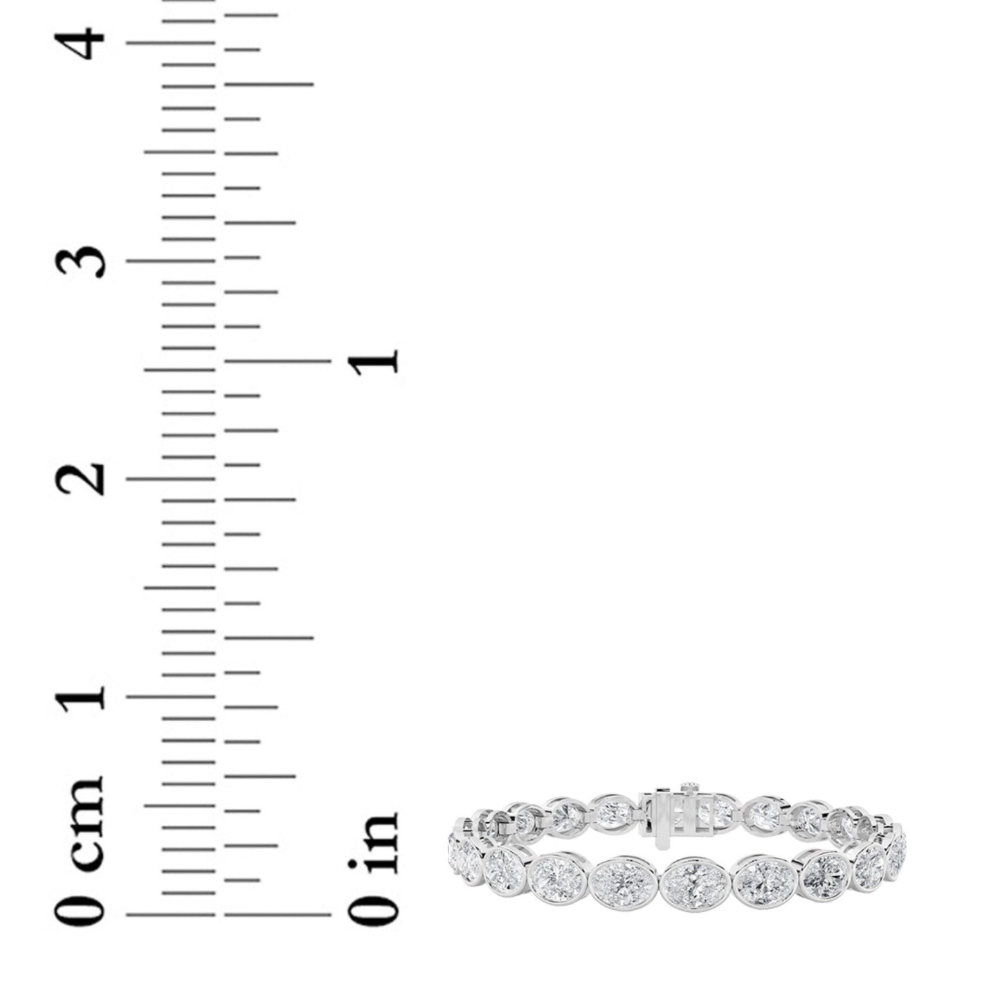 Oval Shaped Lab Grown Diamond (F/VS) East West Bezel Set Bracelet in 14K Gold