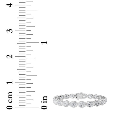 Oval Shaped Lab Grown Diamond (F/VS) East West Bezel Set Bracelet in 14K Gold