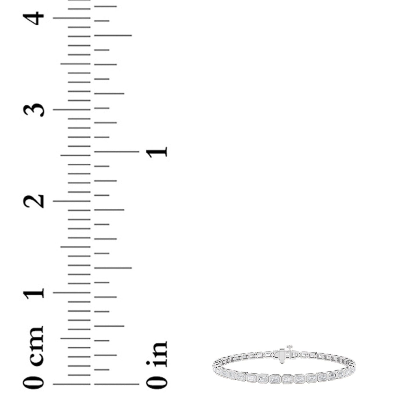 Radiant Shaped Lab Grown Diamond (F/VS) East West Bezel Set Bracelet in 14K Gold