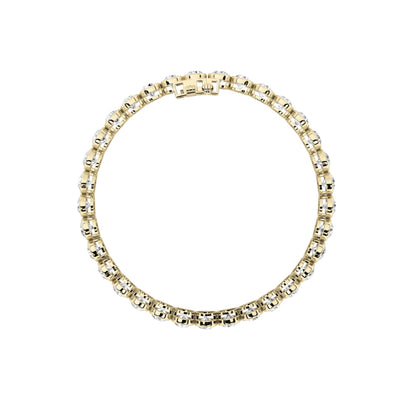 Round Shaped Lab Grown Diamond (F/VS) EastWest Bezel Set Bracelet in 14K Gold