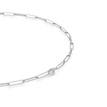 4.0 Ct Heart (F/VS) Lab Grown Diamond Bezel 14K White Gold Paperclip Link Solitaire Pendant Necklace