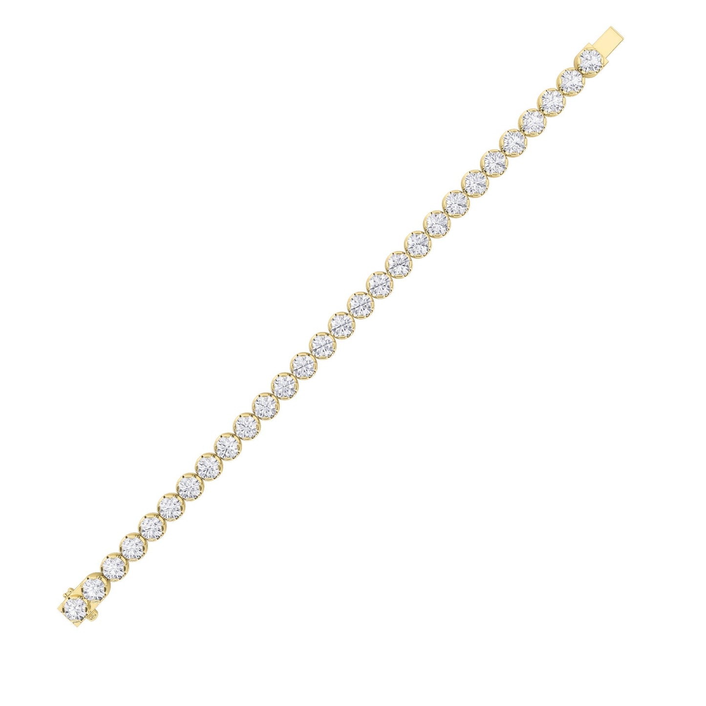Round Shaped Lab Grown Diamond (F/VS) Bracelet in 14K Gold