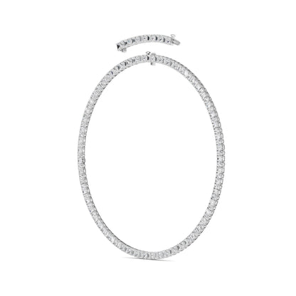 33.0 Ct (F/VS) Lab Grown Diamond Prong 14K White Gold Alternating Eternity Tennis Necklace