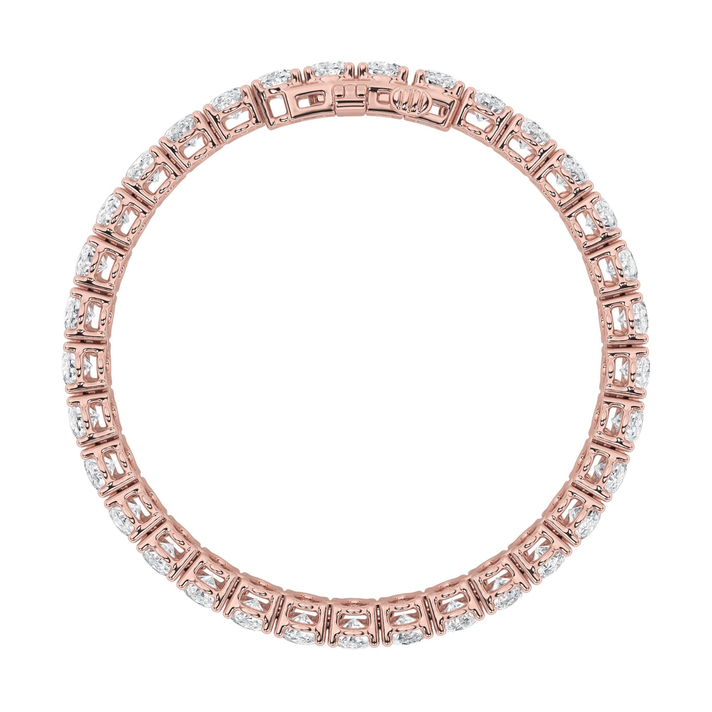 Oval Shaped Lab Diamond East West Line Bracelet in 14K Gold