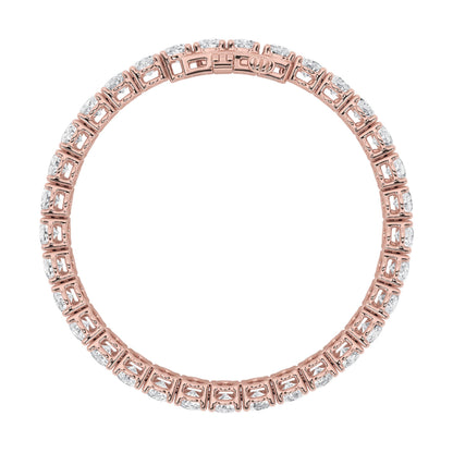 Oval Shaped Lab Diamond East West Line Bracelet in 14K Gold