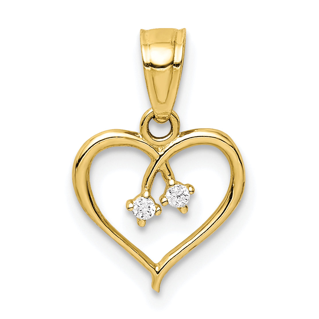 Heart with Cubic Zirconia Gold Pendant