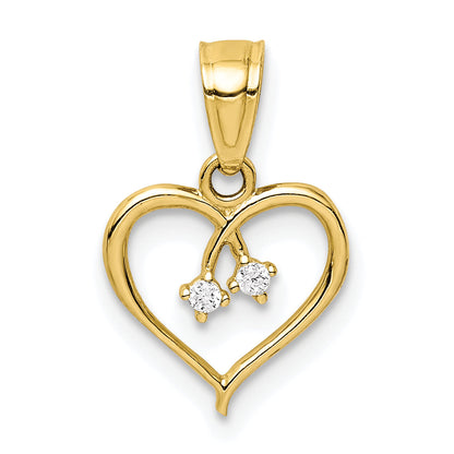 Heart with Cubic Zirconia Gold Pendant