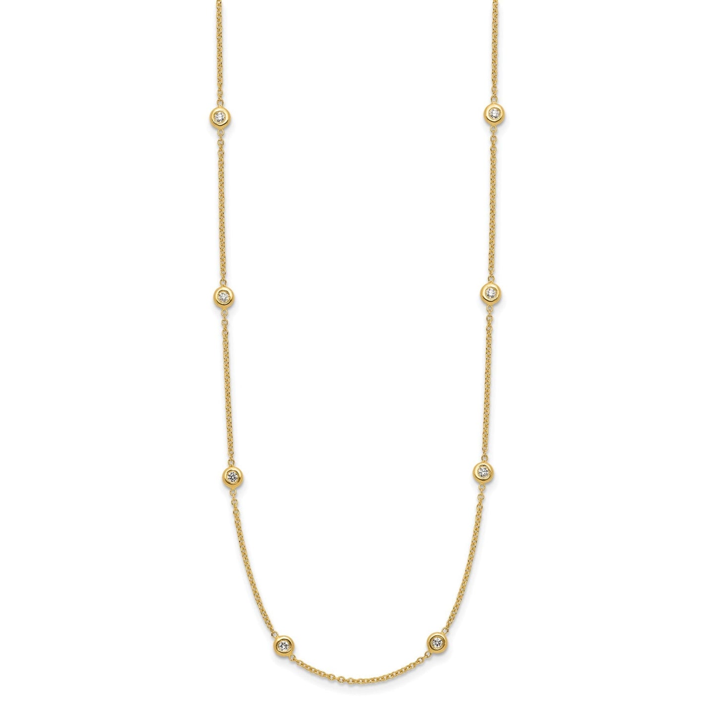14K Gold Lab Grown Diamond 16 Inch Ten Station Necklace 1/4 ctw.