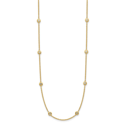 14K Gold Lab Grown Diamond 16 Inch Ten Station Necklace 1/4 ctw.