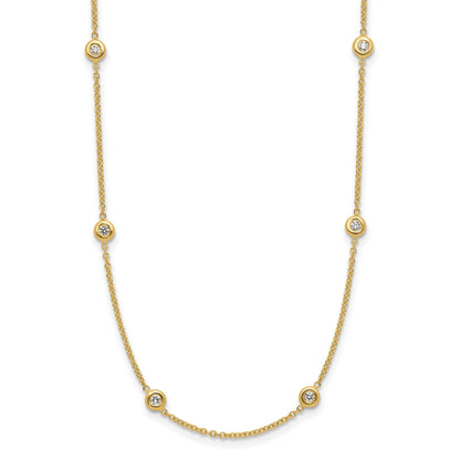 14K Gold Lab Grown Diamond 16 Inch Ten Station Necklace 1/4 ctw.