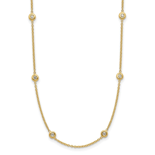 14K Gold Lab Grown Diamond 16 Inch Ten Station Necklace 1/4 ctw.
