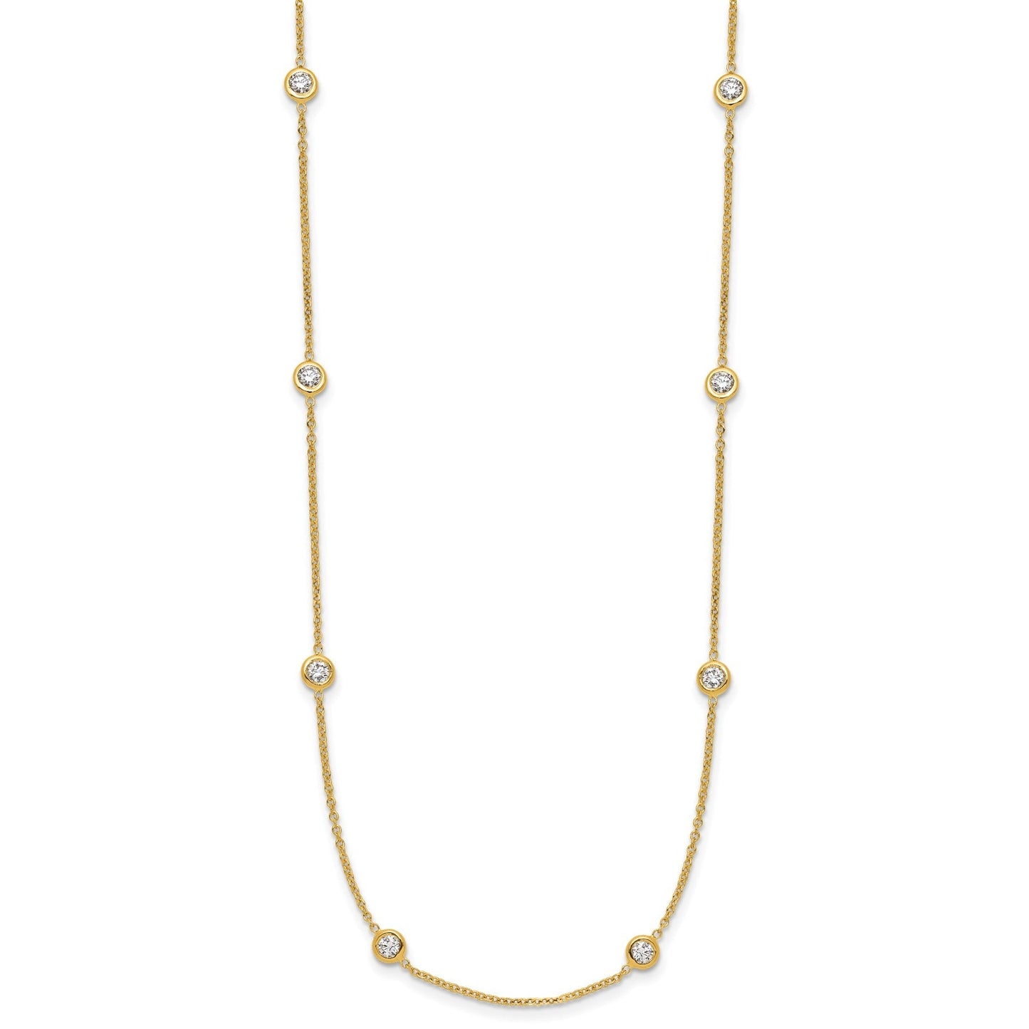 14K Lab Grown Diamond Twelve Station Necklace 1 ctw
