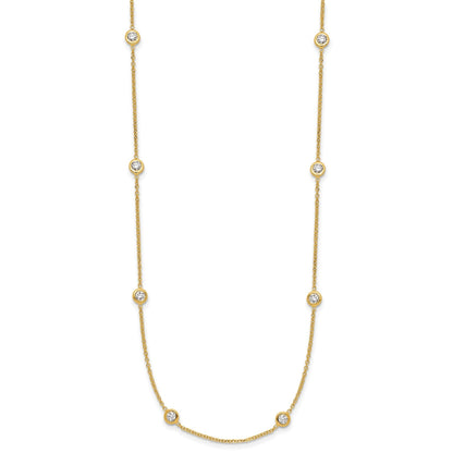 14K Lab Grown Diamond Twelve Station Necklace 1 ctw