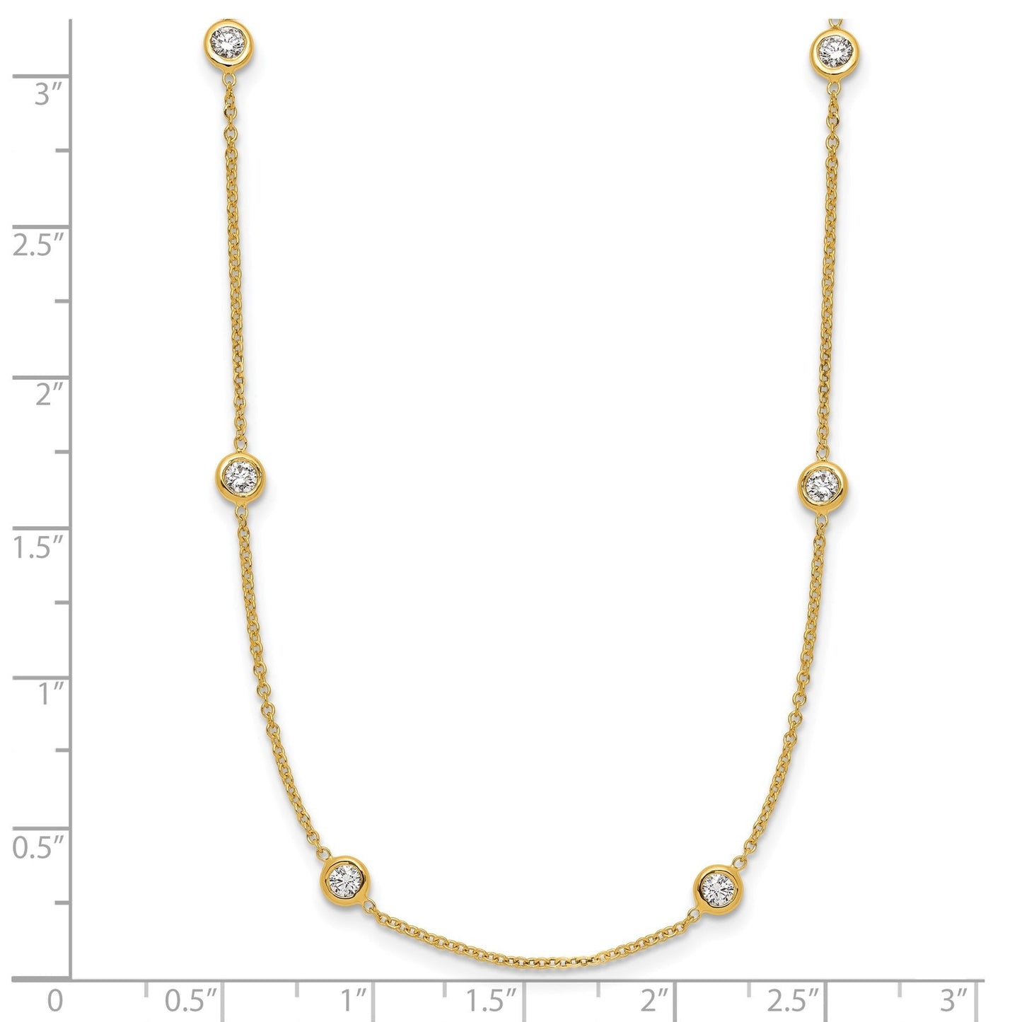 14K Lab Grown Diamond Twelve Station Necklace 1 ctw