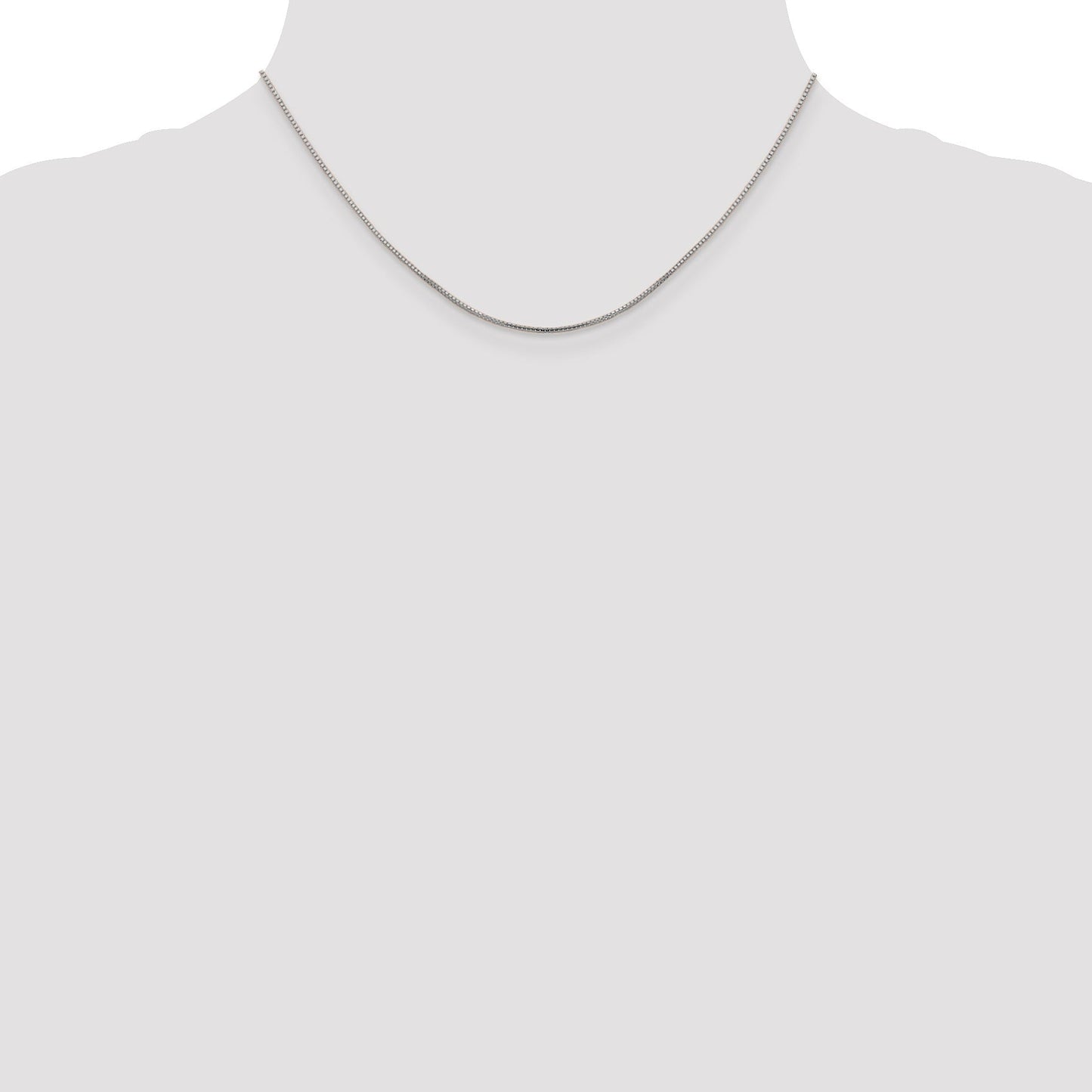 1 mm Octagonal 14K White Gold Box Chain 16 inch