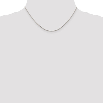 1 mm Octagonal 14K White Gold Box Chain 16 inch