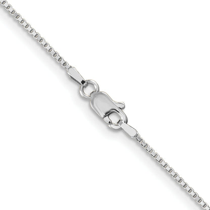 10k White Gold 1 mm Box Chain 16 inch