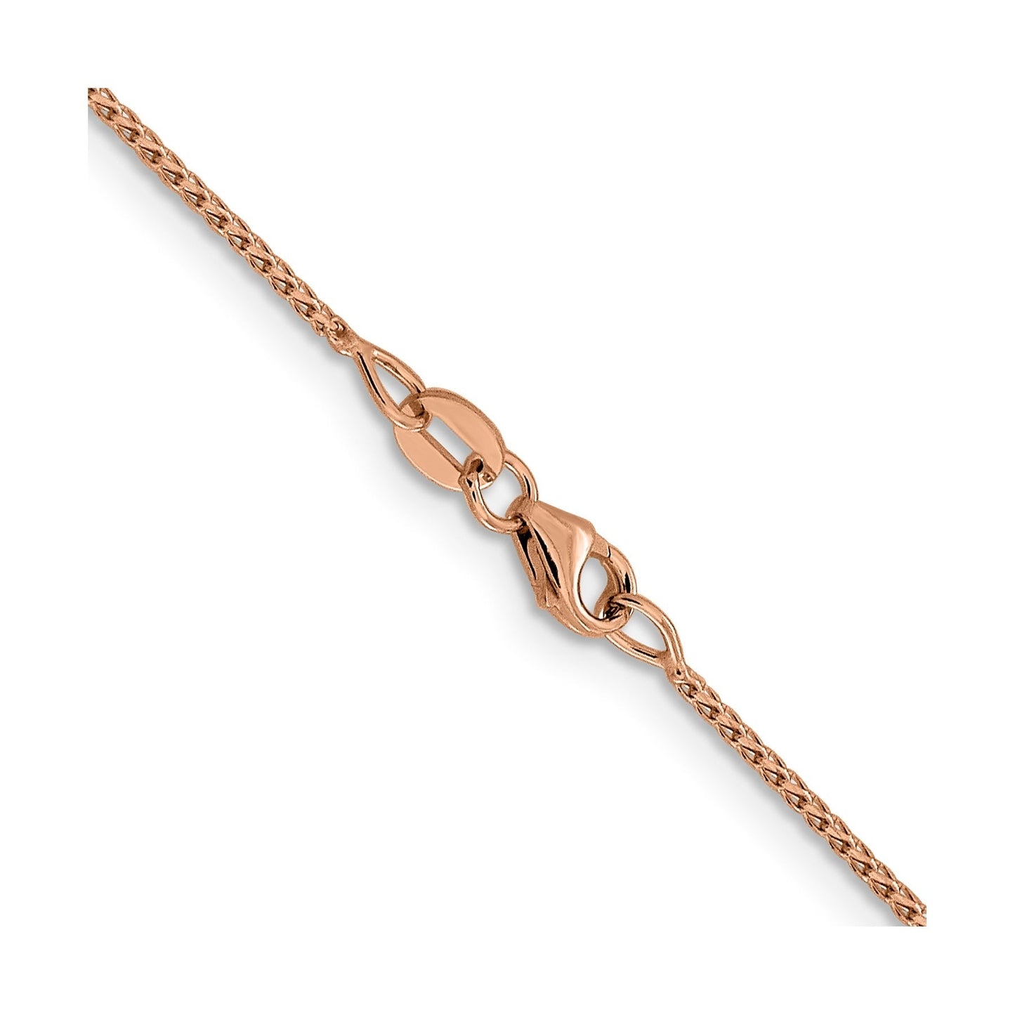 14K Rose Gold 1 mm Diamond Cut Open Franco Chain