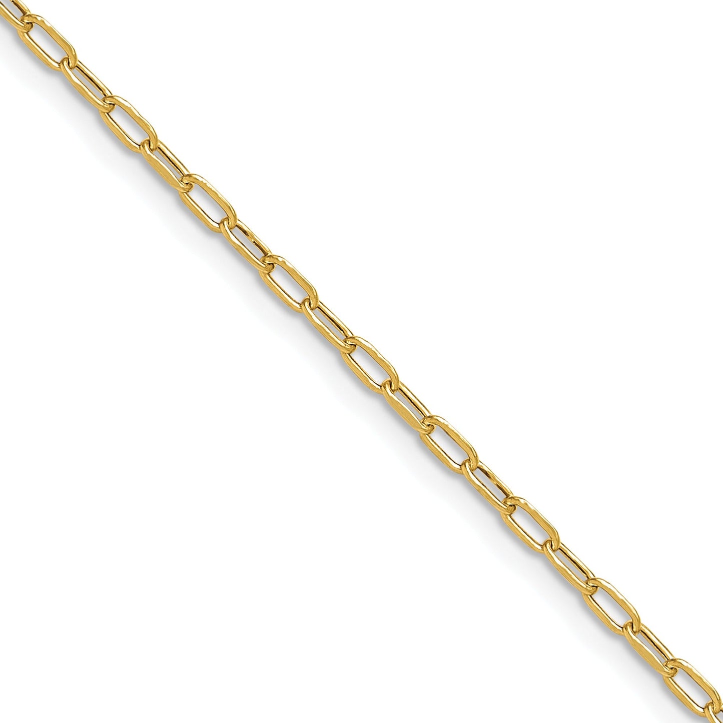 14k Yellow Gold Semi-Solid Beveled Paperclip Chain
