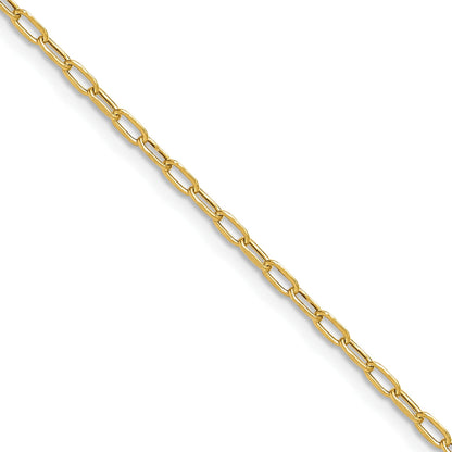 14k Yellow Gold Semi-Solid Beveled Paperclip Chain