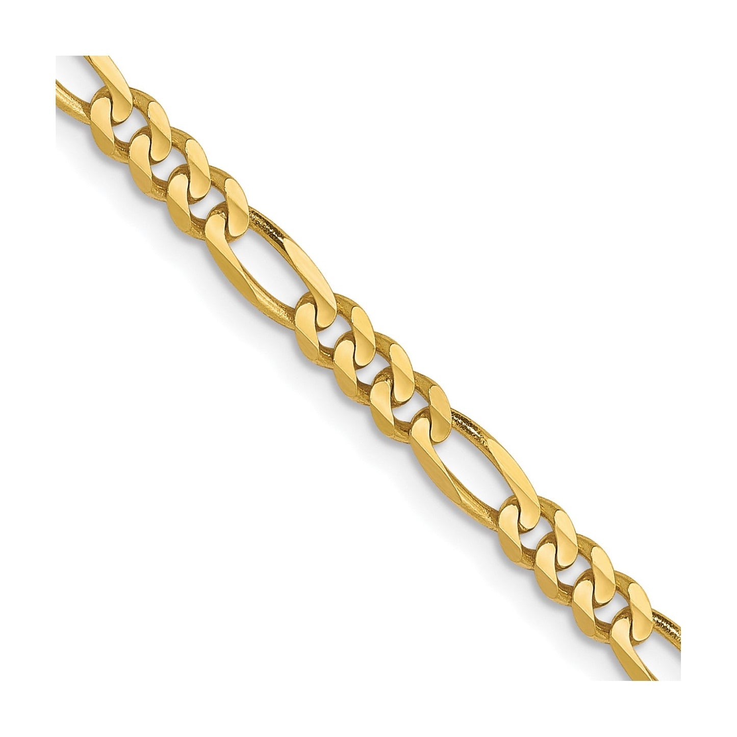 10k Gold Concave Figaro 22 inch Unisex Chain Necklace