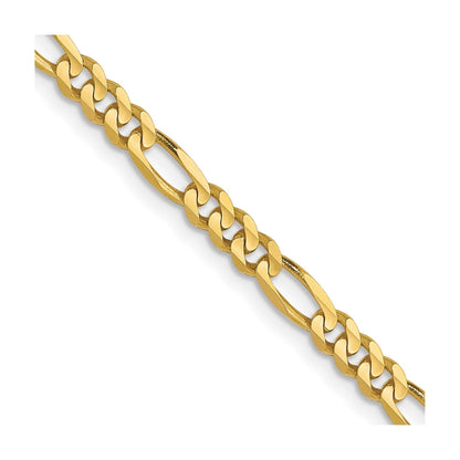 10k Gold Concave Figaro 22 inch Unisex Chain Necklace