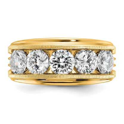 14k Yellow Gold 3 1/2 carat Lab Grown Diamond Five Stone Ring