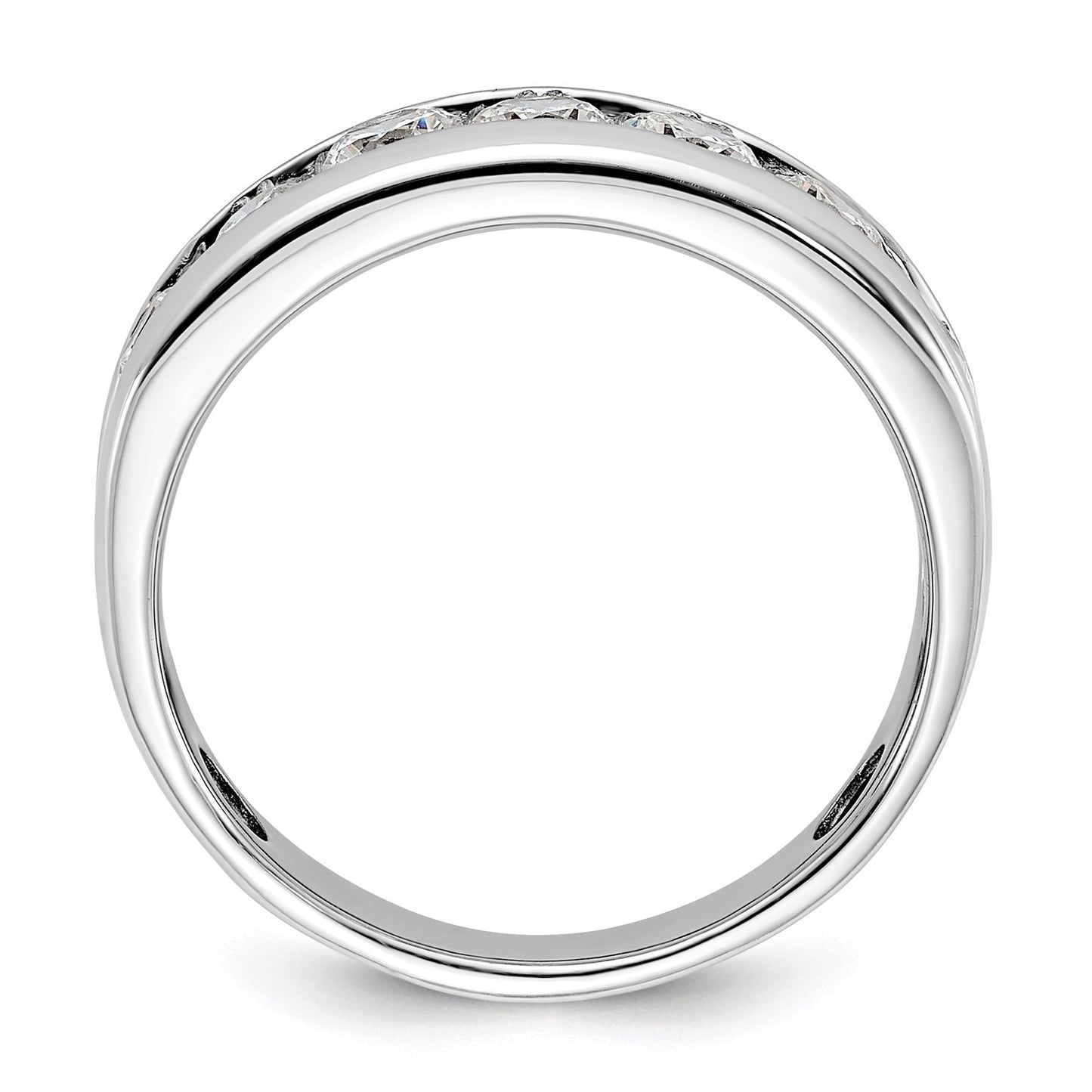 14k White Gold 1 carat Lab Grown Diamond Seven Stone Men's Ring