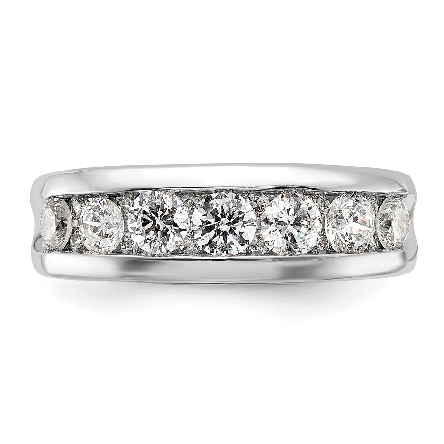 14k White Gold 1 carat Lab Grown Diamond Seven Stone Men's Ring
