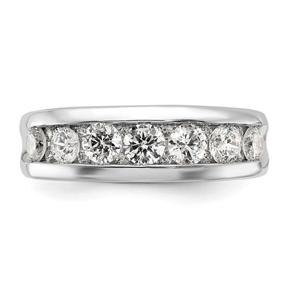 14k White Gold 1 carat Lab Grown Diamond Seven Stone Men's Ring