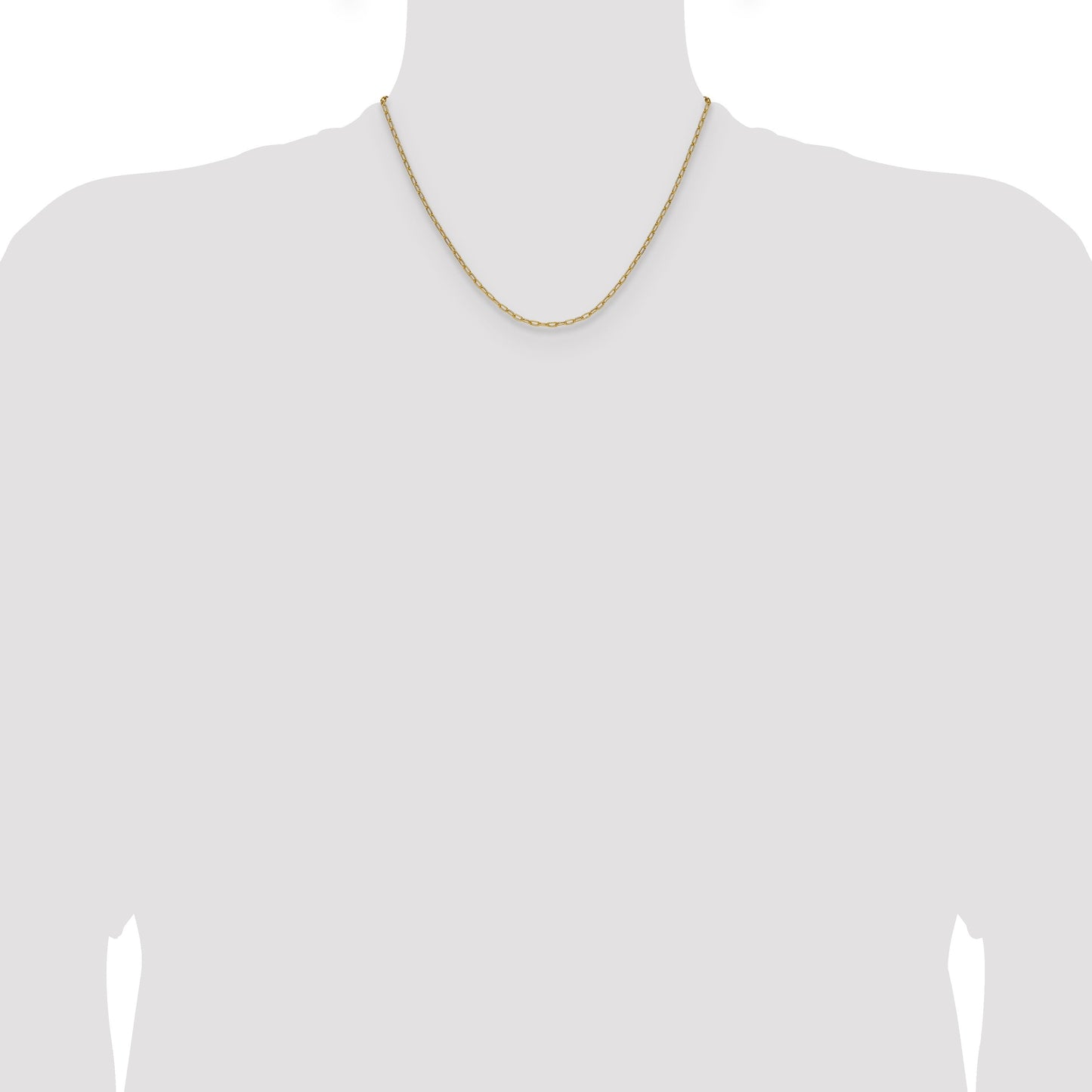 14k Yellow Gold 2.2mm Semi-Solid Beveled Paperclip Chain