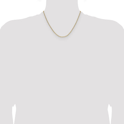 14k Yellow Gold 2.2mm Semi-Solid Beveled Paperclip Chain