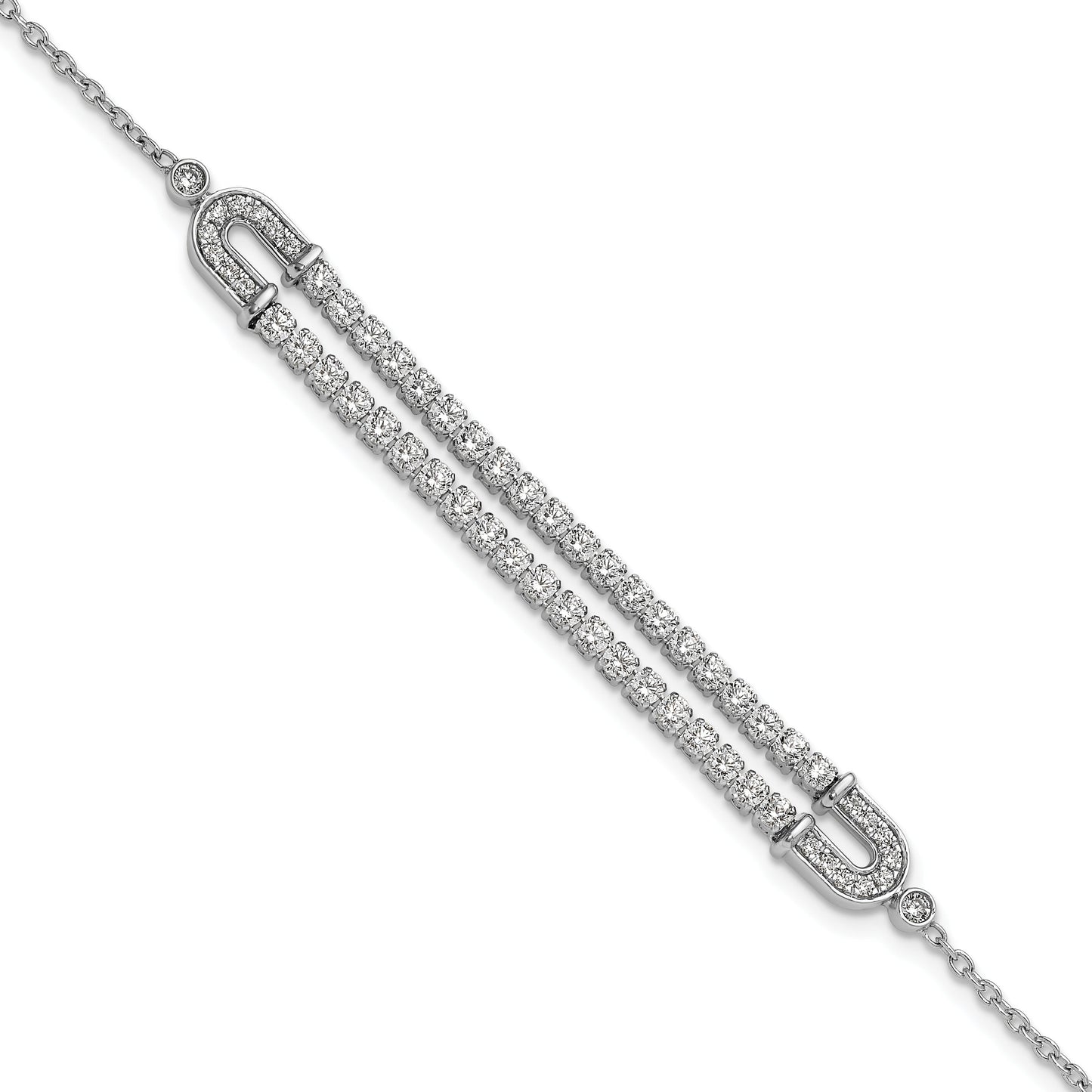 14k White Gold 2 carat Lab Grown Diamond Extension Bracelet
