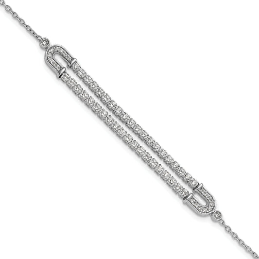 14k White Gold 2 carat Lab Grown Diamond Extension Bracelet