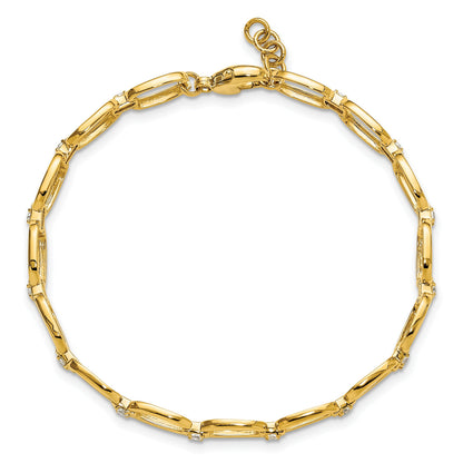 14k Yellow Gold 1/2 Carat Lab Diamond Oval Link Extension Bracelet
