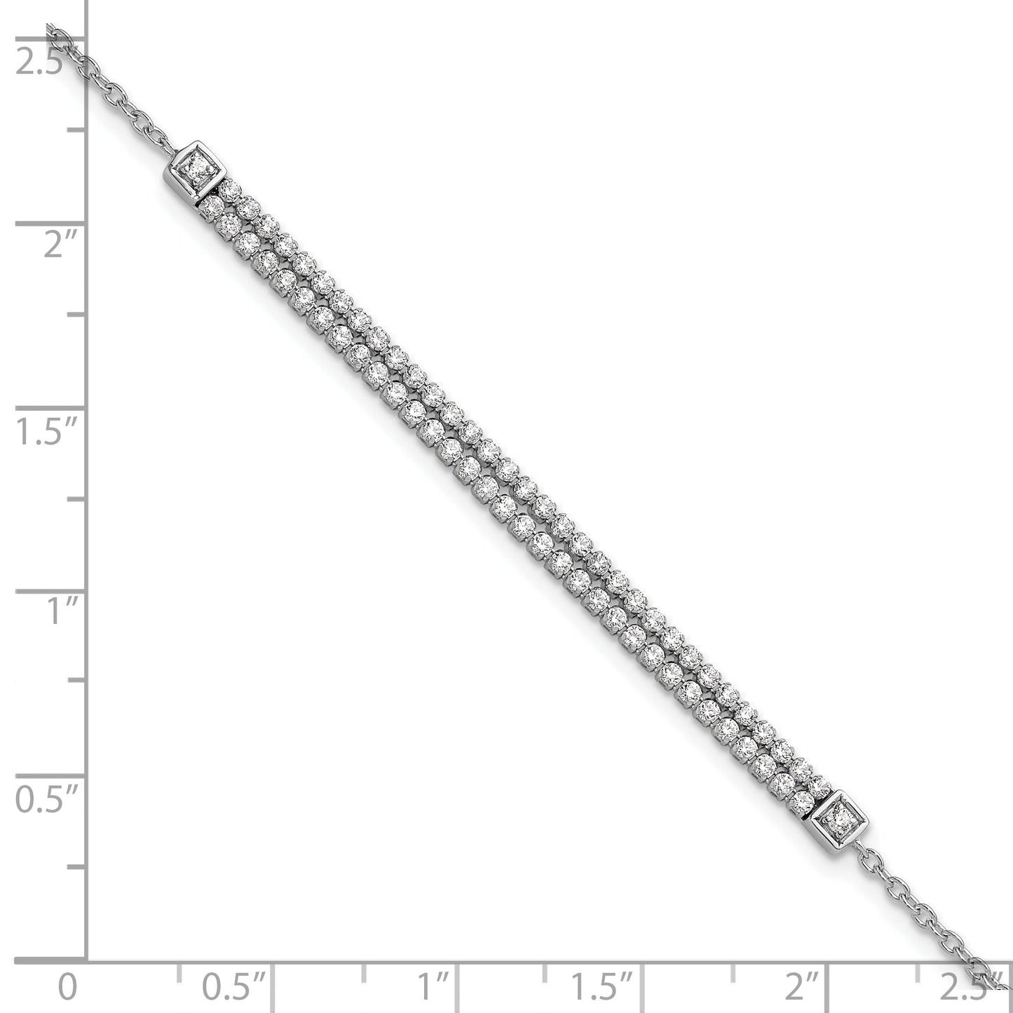 14k White Gold 1 carat Lab Grown Diamond Extension Bracelet