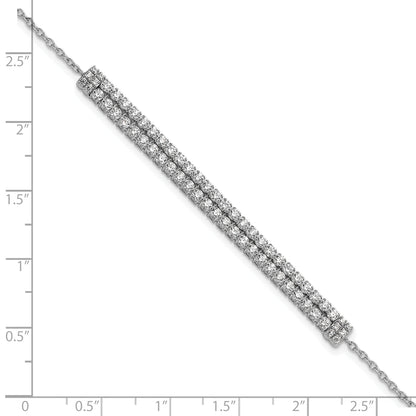 14k White Gold Lab Grown Diamond Tennis Extension Bolo Bracelet