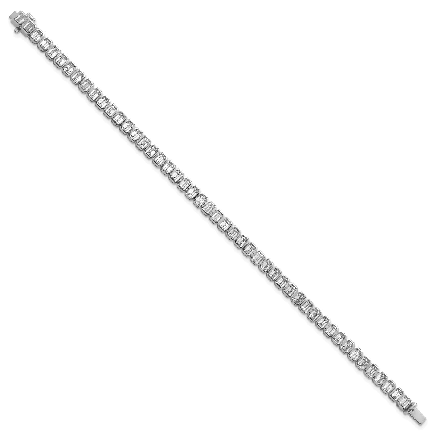14K Gold  Lab Diamond Emerald Tennis Bracelets 6 1/2 carat