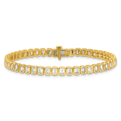 14K Gold  Lab Diamond Emerald Tennis Bracelets 6 1/2 carat
